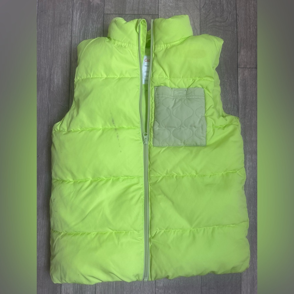 Kids Cat & Jack Lime Green Quilted Vest